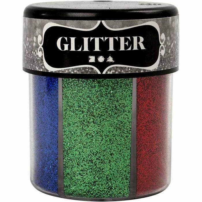 Purpurina, surtido de colores, 6x13 gr/ 1 bote