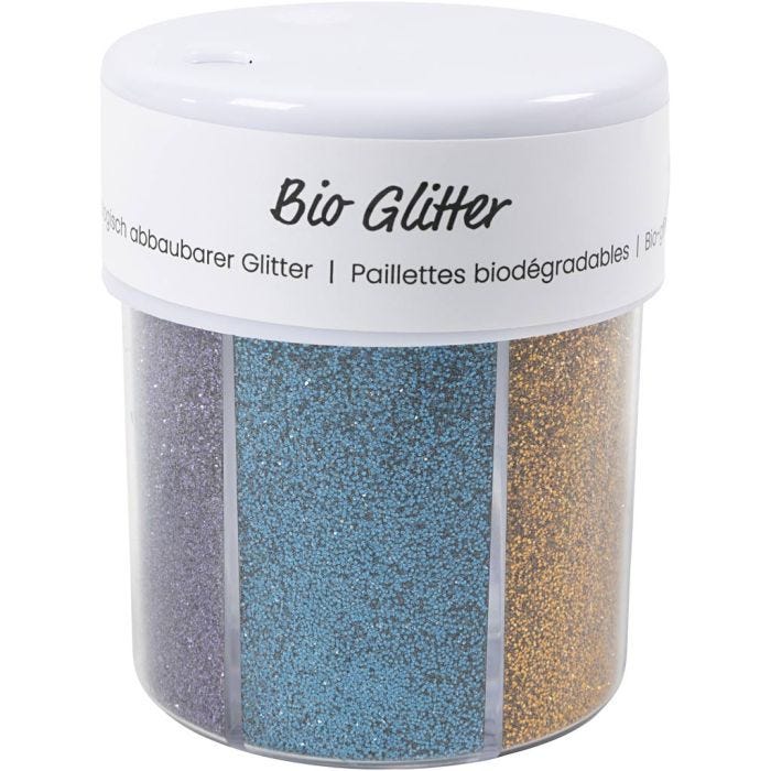 Purpurina bio, surtido de colores, 6x28 ml/ 1 bote