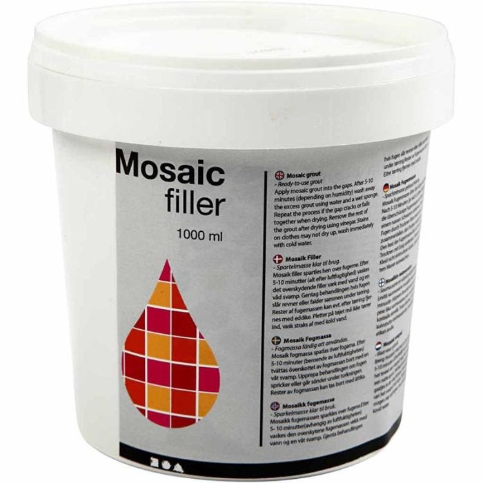 Lechada para Baldosas de Mosaico, blanco, 1000 ml/ 1 cubo