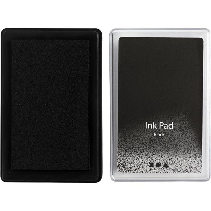 Almohadilla de tinta, A: 2 cm, medidas 9x6 cm, negro, 1 ud