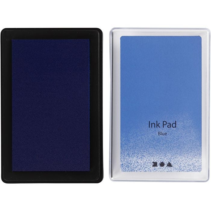 Almohadilla de tinta, A: 2 cm, medidas 9x6 cm, azul, 1 ud