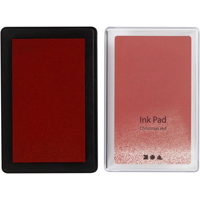 Almohadilla de tinta, A: 2 cm, medidas 9x6 cm, rojo navideño, 1 ud