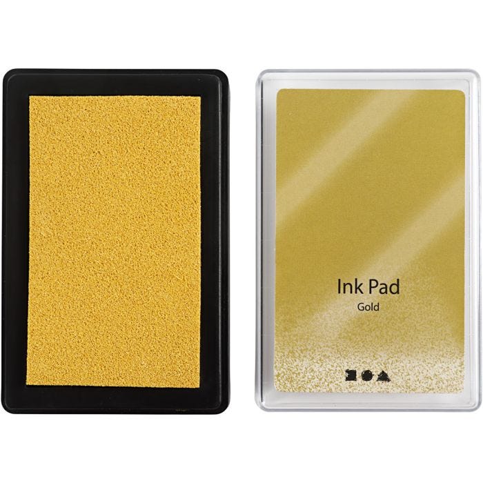 Almohadilla de tinta, A: 2 cm, medidas 9x6 cm, dorado, 1 ud