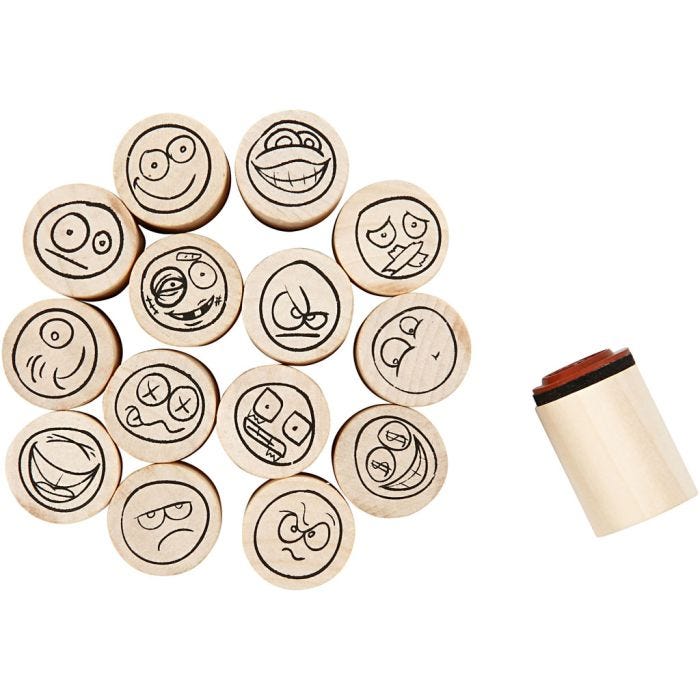 Sellos Deco ART, Smiley, A: 26 mm, dia 20 mm, 15 ud/ 1 paquete