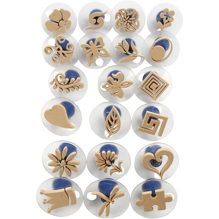 Sellos de foam con mango, medidas 3-6 cm, 20 ud/ 1 paquete