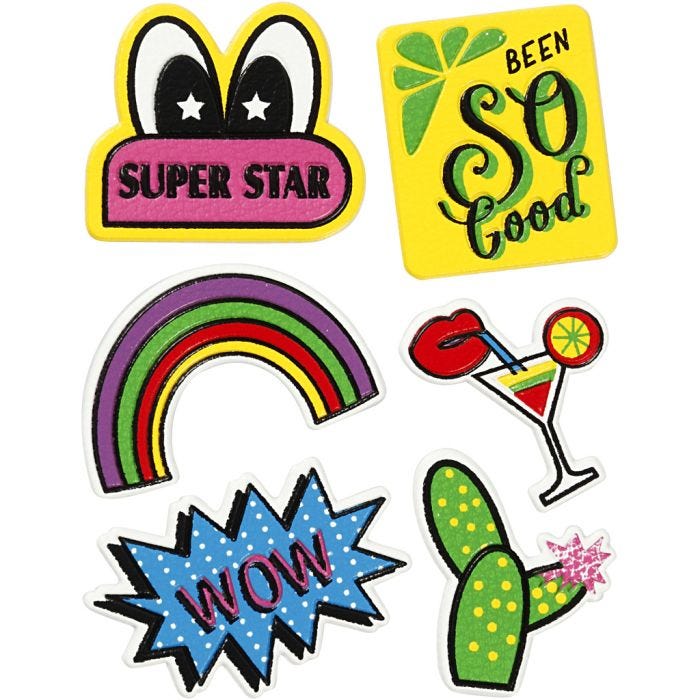 Pegatinas, Super star, hoja 12,2x17,75 cm, 1 hoja