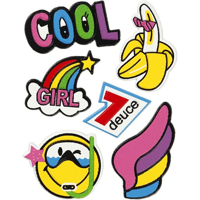 Pegatinas, Cool Girl, hoja 12,2x17,75 cm, 1 hoja