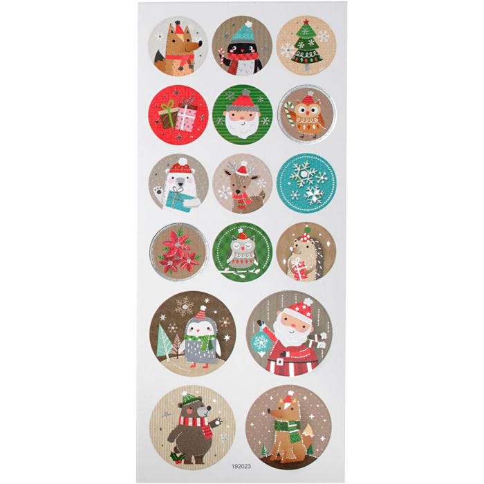 Pegatinas, Navidad, hoja 10x23 cm, 1 hoja