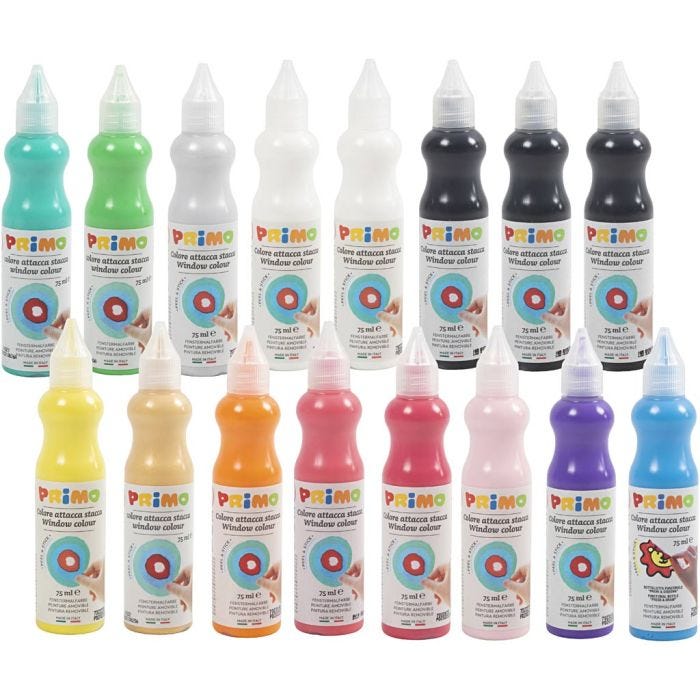 Pintura para ventanas, surtido de colores, 16x75 ml/ 1 paquete