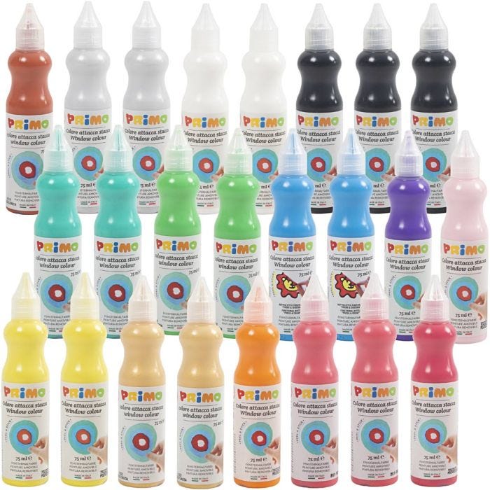Pintura para ventanas, surtido de colores, 24x75 ml/ 1 paquete