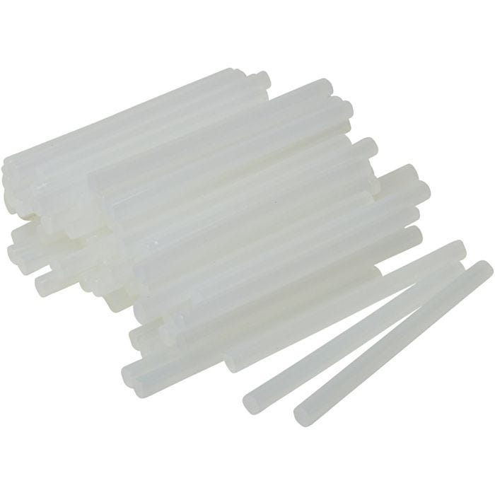 Barras de pegamento Mini, L. 10 cm, dia 7 mm, 100 ud/ 1 paquete