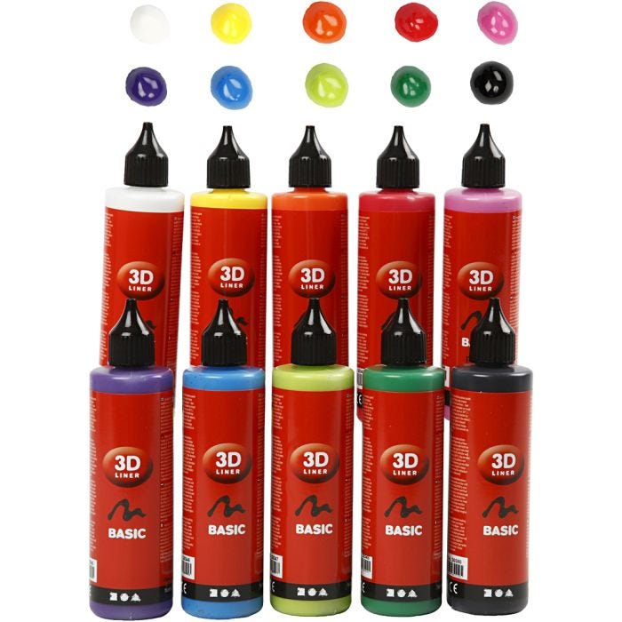 3D Liner - surtido, surtido de colores, 10x100 ml/ 1 paquete
