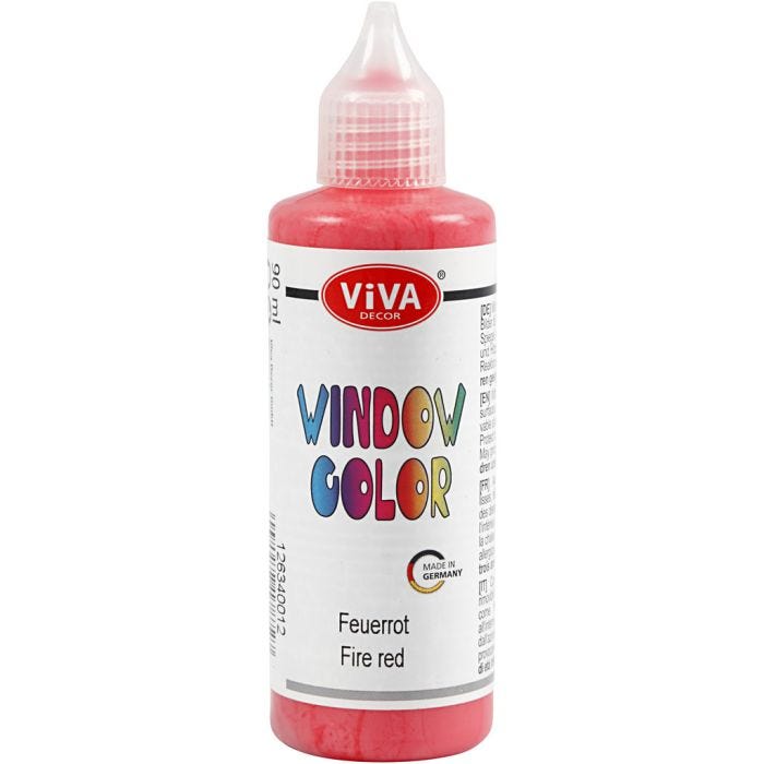 Viva decoración Color de ventana, rojo, 90 ml/ 1 botella