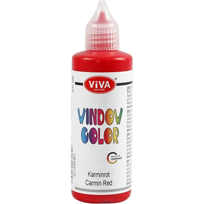 Viva decoración Color de ventana, rojo carmín, 90 ml/ 1 botella