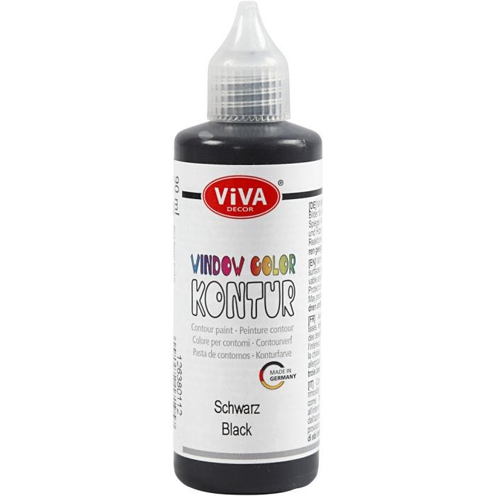 Window Color - bordes, negro, 90 ml/ 1 botella