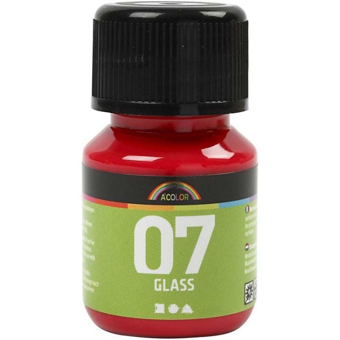 Pintura A-Color Glass, rojo, 30 ml/ 1 botella