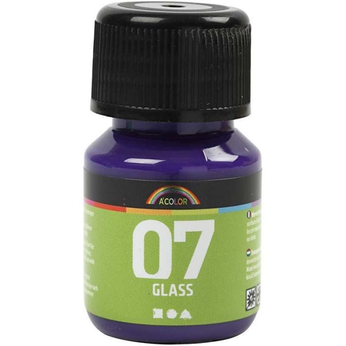 Pintura A-Color Glass, rojo / violeta, 30 ml/ 1 botella