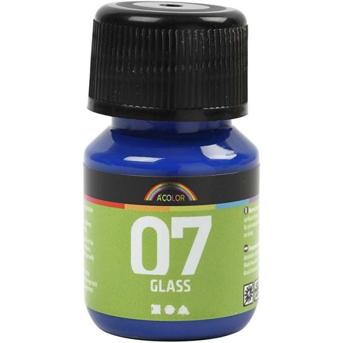 Pintura A-Color Glass, azul brillante, 30 ml/ 1 botella