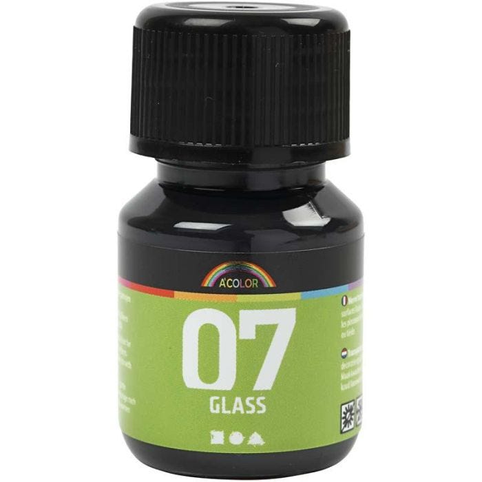 Pintura A-Color Glass, negro, 30 ml/ 1 botella
