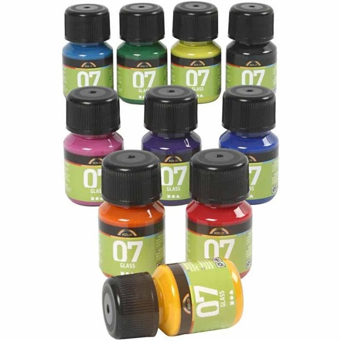 Pintura A-Color Glass, surtido de colores, 10x30 ml/ 1 paquete