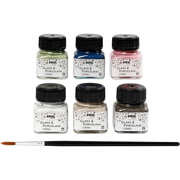 Pintura de Vidrio y Porcelana, surtido de colores, 6x20 ml/ 1 paquete