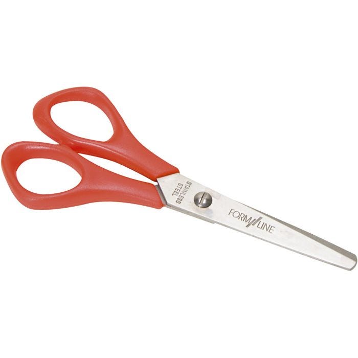 Tijeras Escolares, L. 14 cm, redonda, zurdos, 12 ud/ 1 paquete
