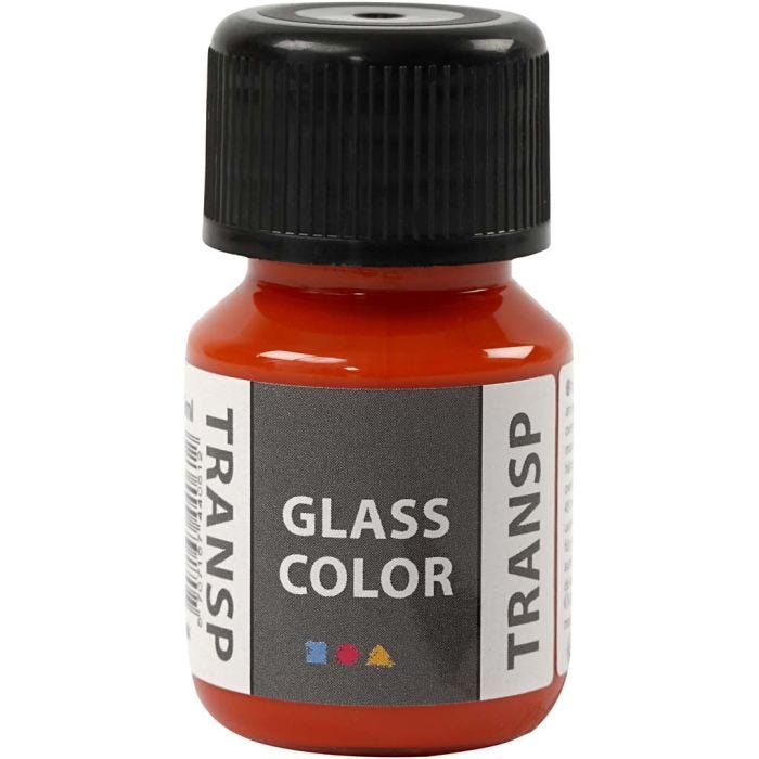 Pintura Glass Color Transparent, naranja, 30 ml/ 1 botella