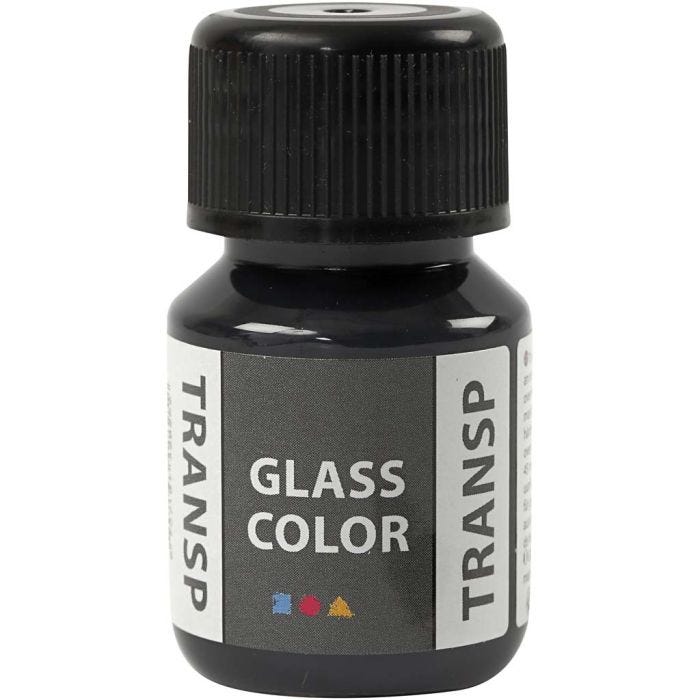 Pintura Glass Color Transparent, negro, 30 ml/ 1 botella