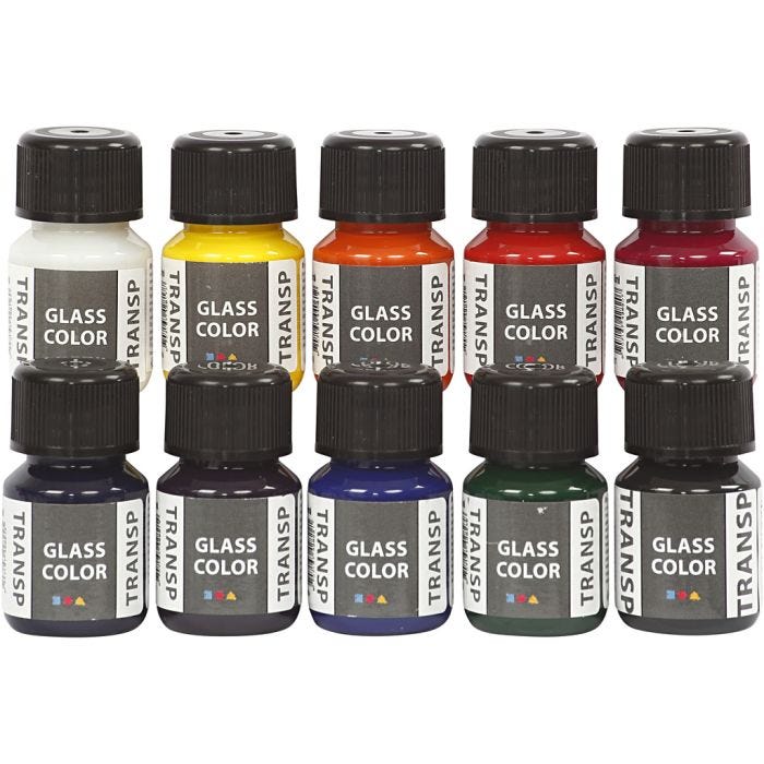 Pintura Glass Color transparent, surtido de colores, 10x30 ml/ 1 paquete