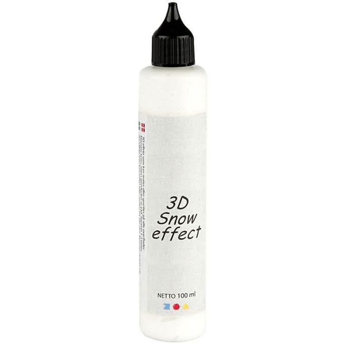 Pintura efecto nieve 3D, blanco, 100 ml/ 1 botella