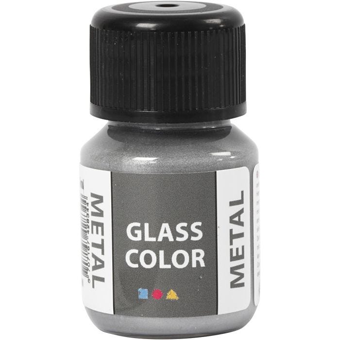 Glass Color Metal, plata, 30 ml/ 1 botella