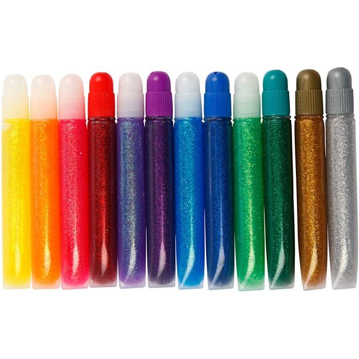 Pegamento con purpurina, 12x10 ml/ 1 paquete