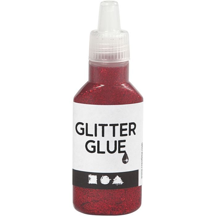 Pegamento con purpurina, rojo, 25 ml/ 1 botella