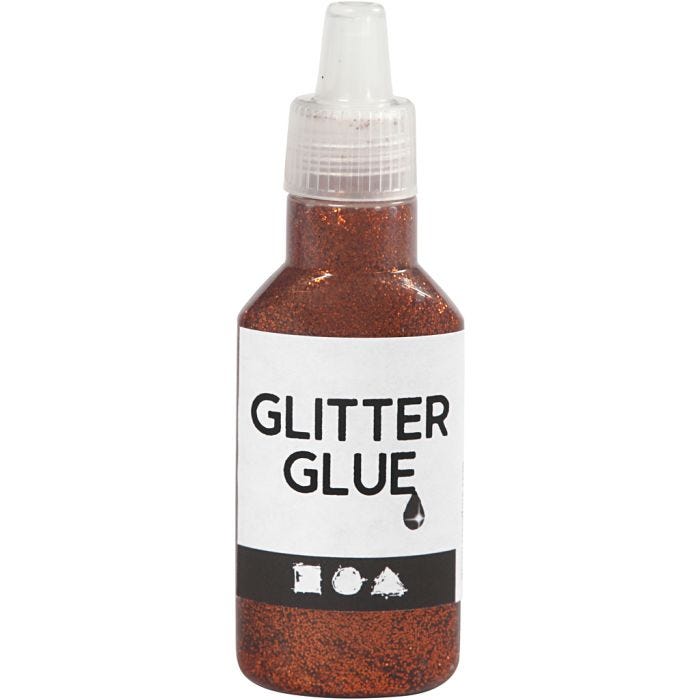 Pegamento con purpurina, naranja, 25 ml/ 1 botella