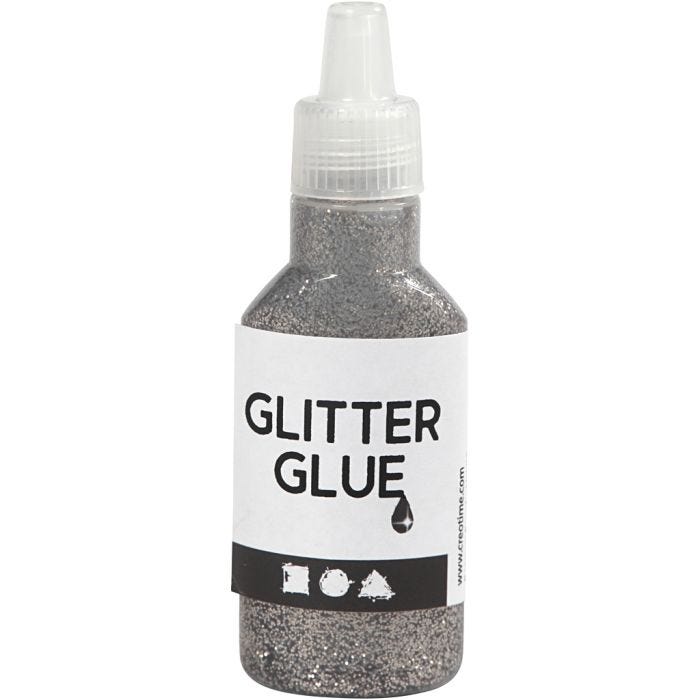 Pegamento con purpurina, plata, 25 ml/ 1 botella