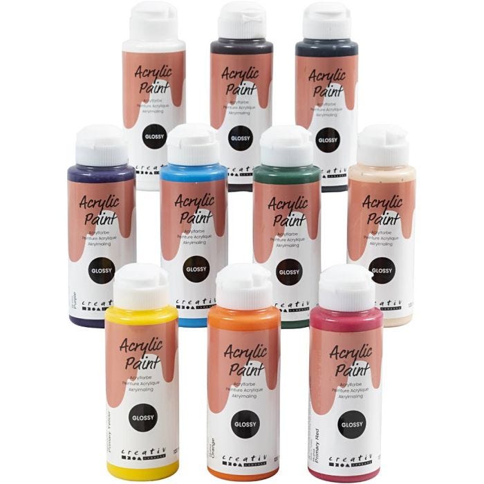 Pintura Acrilica Glossy, surtido de colores, 10x120 ml/ 1 paquete