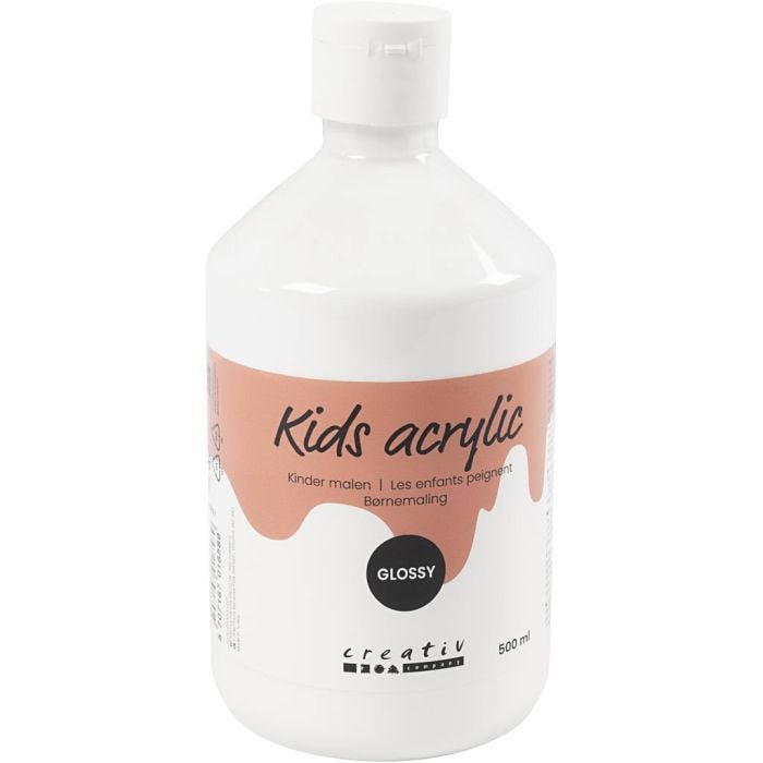 Pintura Acrilica Glossy, blanco, 500 ml/ 1 botella