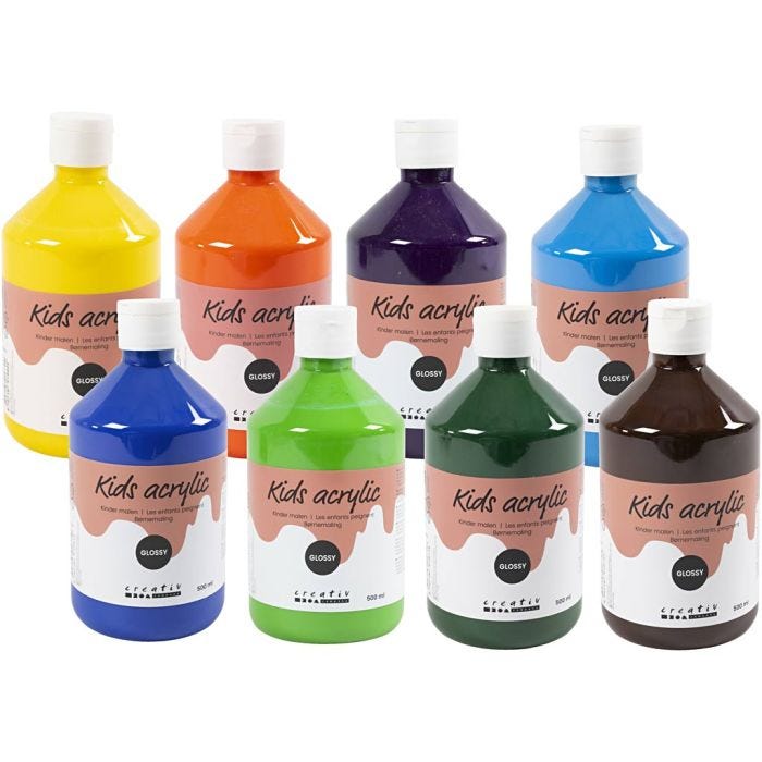 Pintura Acrilica Glossy, 8x500 ml/ 1 paquete