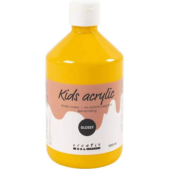 Pintura Acrilica Glossy, amarillo, 500 ml/ 1 botella