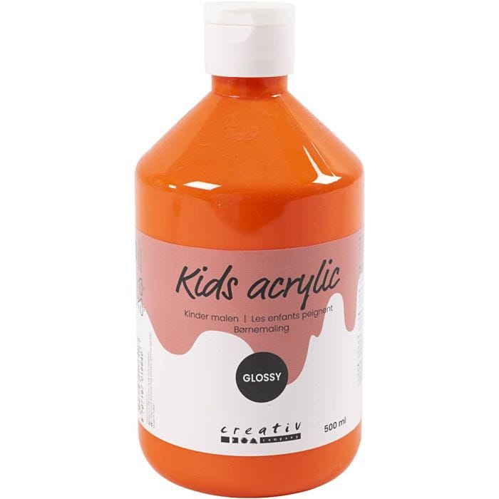 Pintura Acrilica Glossy, naranja, 500 ml/ 1 botella