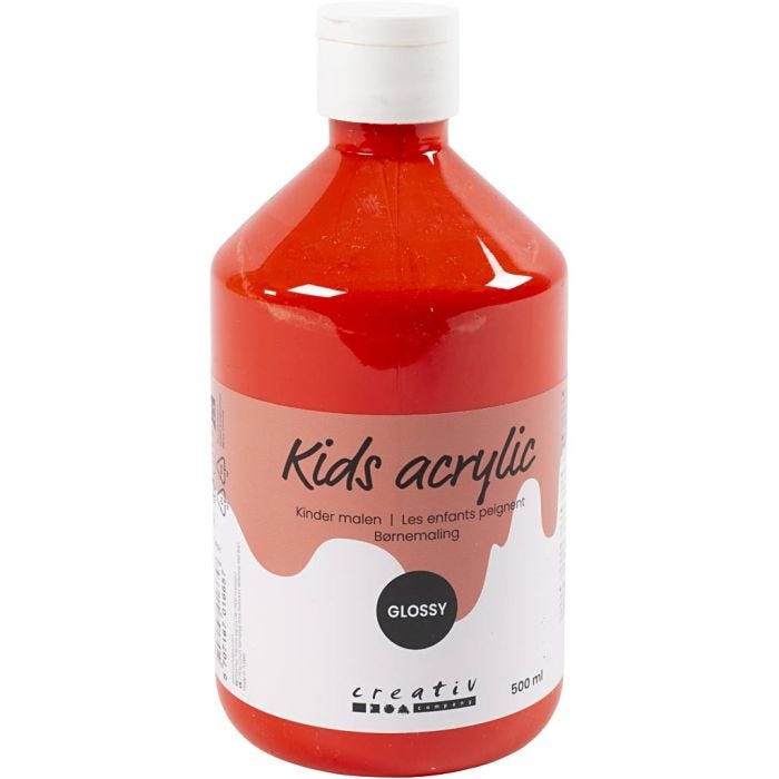 Pintura Acrilica Glossy, rojo, 500 ml/ 1 botella