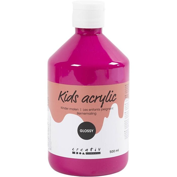 Pintura Acrilica Glossy, rosa, 500 ml/ 1 botella