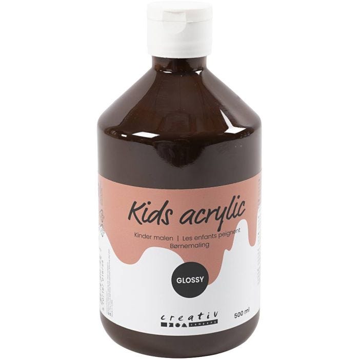 Pintura Acrilica Glossy, marrón, 500 ml/ 1 botella