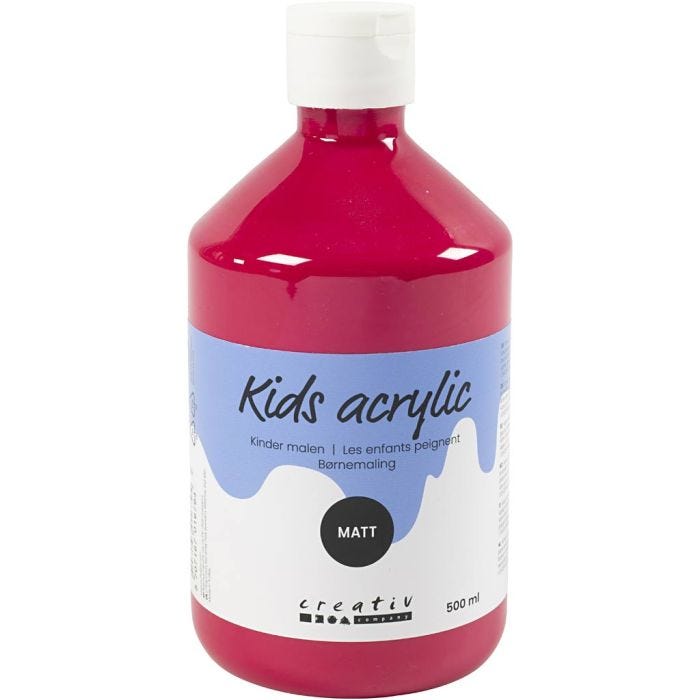 Pintura Acrilica Mate, rojo primario, 500 ml/ 1 botella
