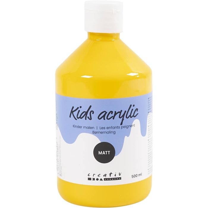 Pintura Acrilica Mate, amarillo, 500 ml/ 1 botella