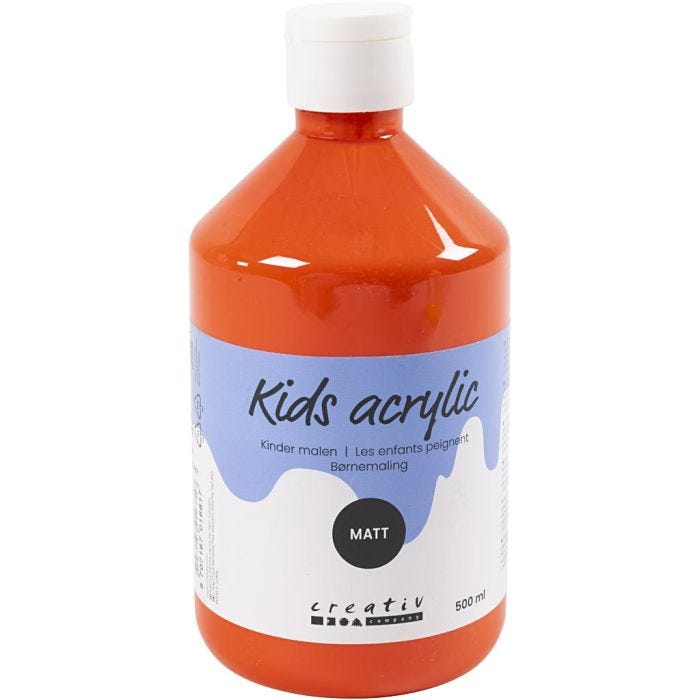 Pintura Acrilica Mate, naranja, 500 ml/ 1 botella