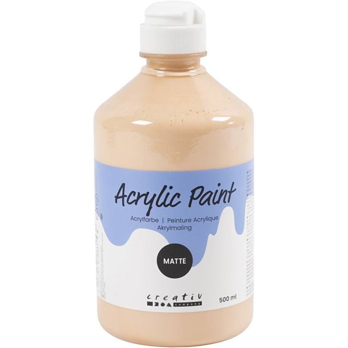 Pintura Acrilica Mate, polvo claro, 500 ml/ 1 botella