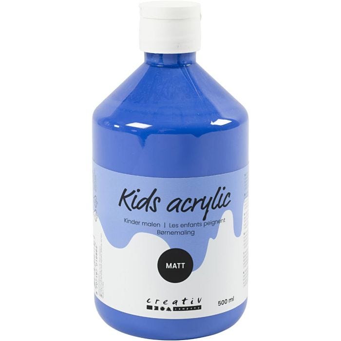 Pintura Acrilica Mate, azul, 500 ml/ 1 botella