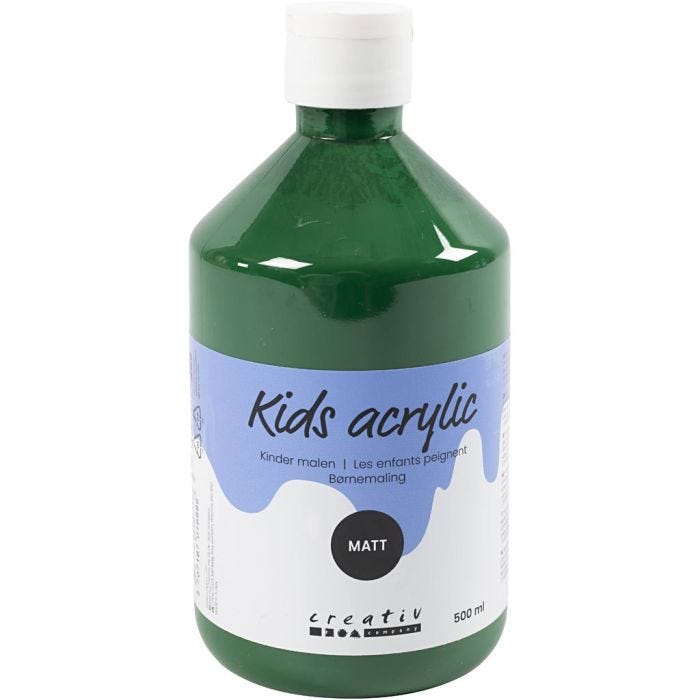 Pintura Acrilica Mate, verde oscuro, 500 ml/ 1 botella