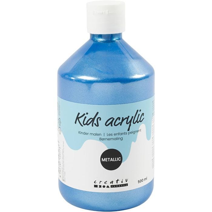 Pintura Acrílica Metálica, Metálica, azul, 500 ml/ 1 botella
